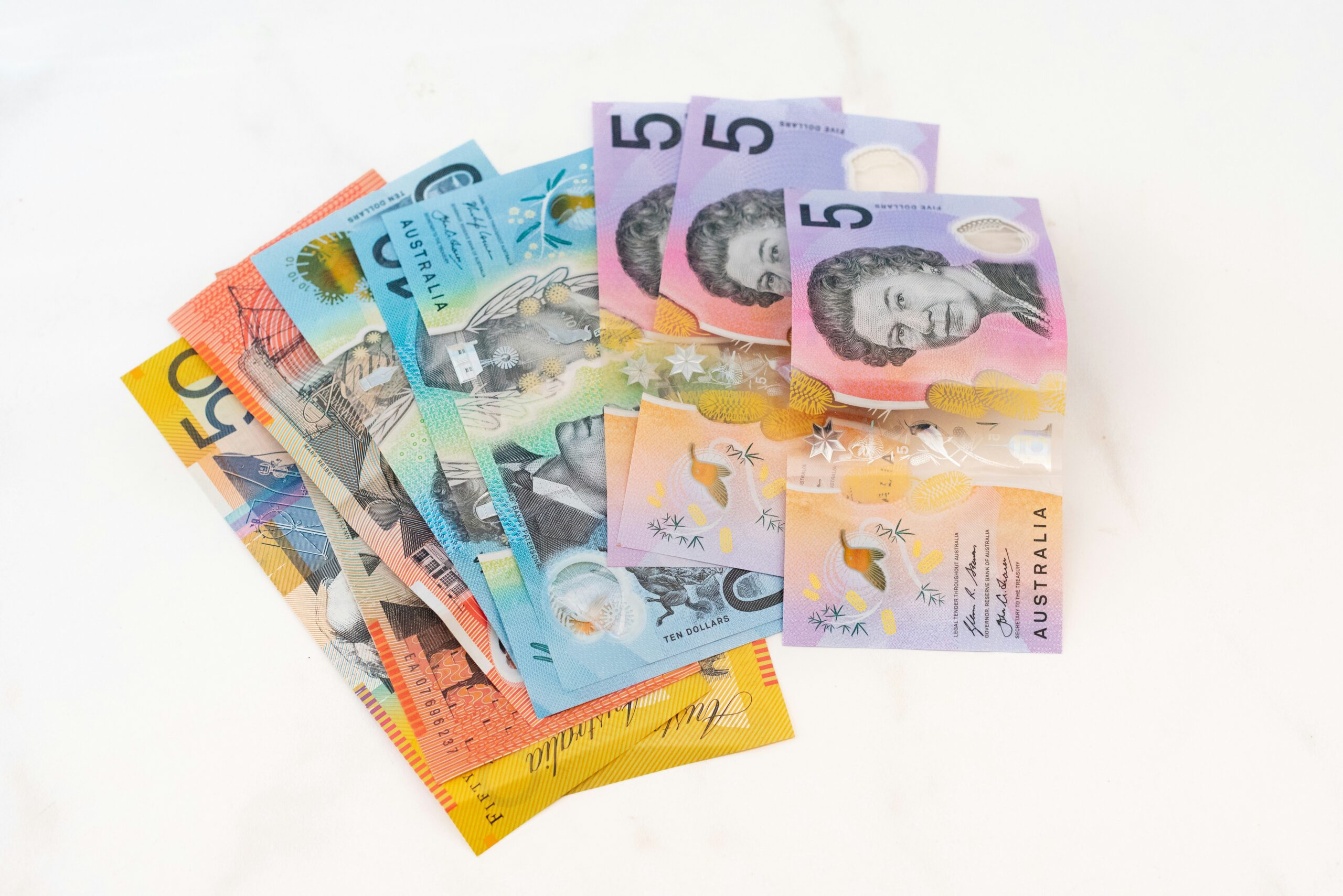 Pile of Australian currency notes depicting super fund